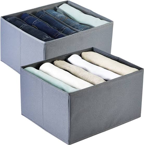 6-Grid Foldable Clothes Organizer – Durable 70 GSM Fabric