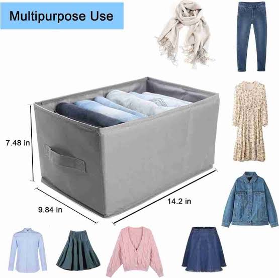 6-Grid Foldable Clothes Organizer – Durable 70 GSM Fabric