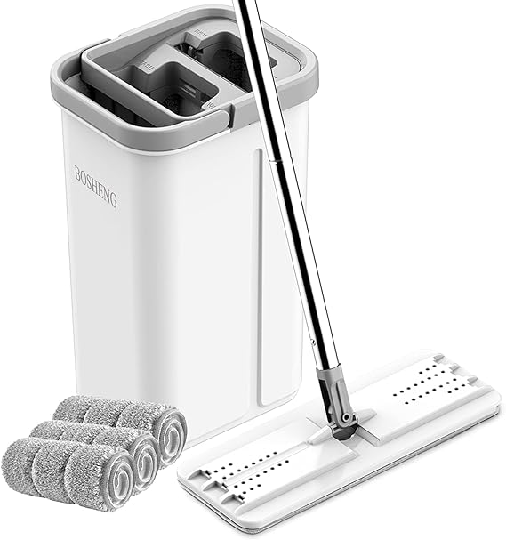 New Mega 2 in 1 Scratch Square Mop with Bucket and (Extra Mop Pads)